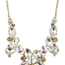 Natasha Accessories Crystal Statement Necklace GOLD