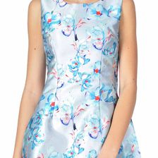 Rochie de ocazie bleu scurta clos cu flori W2105-7B