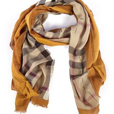Burberry Wool Scarf Haymarket Check Yellow