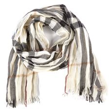Burberry Wool Scarf Check White
