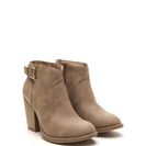 Incaltaminte Femei CheapChic My Western Chunky Faux Nubuck Booties Taupe