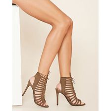 Incaltaminte Femei Forever21 Caged Faux Suede Heels Olive
