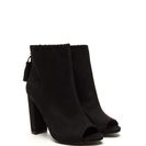 Incaltaminte Femei CheapChic Stitched Up Faux Suede Tasseled Booties Black