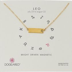 Dogeared Leo Zodiac Bar Necklace Gold Dipped