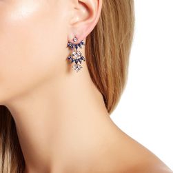 14th & Union Royal Chandelier Ear Jacket Earrings BLUE-CLEAR-HEM