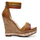 Incaltaminte Femei Two Lips Willow Wedge Sandal CognacTanRed