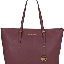 Michael Kors Jet Set Travel Saffiano Leather Tote - Plum N/A