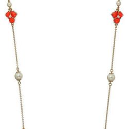 Kate Spade New York Crystal Cluster Scatter Necklace Coral