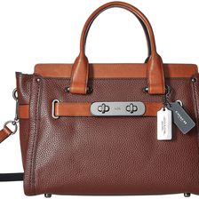 COACH Color Block Coach Swagger Carryall QB/Ginger Black