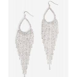 Bijuterii Femei CheapChic Teary Rhinestone Fringe Drop Earring Met Slvr