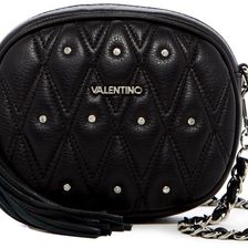 Valentino By Mario Valentino Nina Diamond Quilt Leather Crossbody BLACK