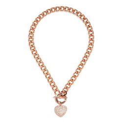 Bijuterii Femei GUESS Rhinestone Heart Necklace rose gold