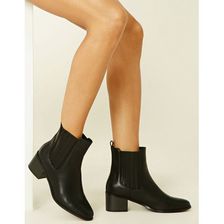 Incaltaminte Femei Forever21 Faux Leather Chelsea Boots Black