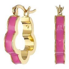 Bijuterii Femei Marc by Marc Jacobs Diamonds and Daisies Colored Daisy Window Mini Hoop Earrings Knock Out Pink