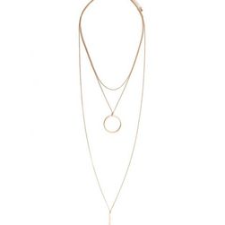 Bijuterii Femei Forever21 Cutout Circle Layered Necklace Gold