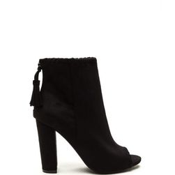 Incaltaminte Femei CheapChic Stitched Up Faux Suede Tasseled Booties Black