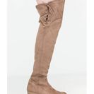 Incaltaminte Femei CheapChic Top Style Laced-up Over-the-knee Boots Taupe