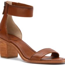 Frye Brielle Back Zip Sandal Whiskey Soft Vintage Leather