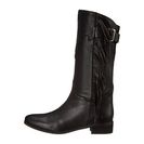 Incaltaminte Femei See by Chloe Pebbled Leather Bootie with Fringe Black
