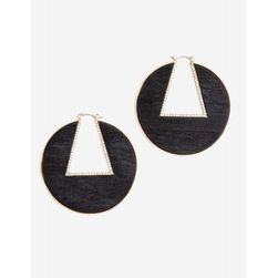 Bijuterii Femei CheapChic Rhinestone Accent Wood Cutout Hoop Black