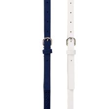 Steve Madden Assorted Faux Suede & Smooth Belt - Set of 2 NAVY-WHITE