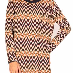 Rochie pulover casual imprimata zig-zag 9598