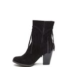 Incaltaminte Femei CheapChic Fringe Value Faux Suede Booties Black