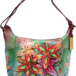 Anuschka Handbags Medium Crossbody Accordion Luscious Lilies