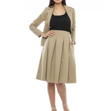 Fusta bej, cloche, din bumbac, English Cream, Sweet Rose of Mine