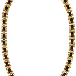 Trina Turk Woven Leather Necklace GOLD PL-BLACK