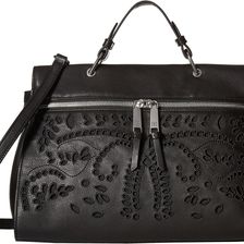 Ivanka Trump Harper Satchel Black Eyelet Leather