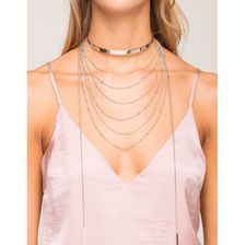 Bijuterii Femei CheapChic Metal Choker And Layer Necklace 2pc Set Met Slvr