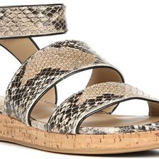 Via Spiga Dianne Natural/Black Havana Python Print Leather