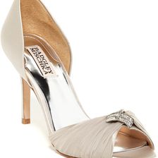 Badgley Mischka Jennifer Embellished Pump SILVER SAT