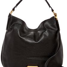 Marc by Marc Jacobs New Q Hillier Leather Hobo BLACK