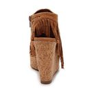 Incaltaminte Femei Not Rated Fringilicious Wedge Sandal Cognac
