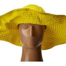 Accesorii Femei San Diego Hat Company RBXL291 6 Inch Brim Gold Shimmer Ribbon Hat with Wired Sun Brim Yellow