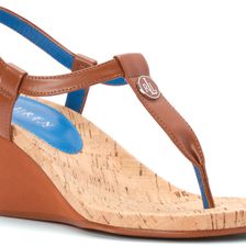 Ralph Lauren Reeta Wedge Polo Tan Leather