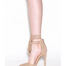 Incaltaminte Femei CheapChic T-strap Time Faux Suede Pointy Heels Nude