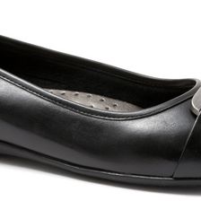 Trotters Sizzle Black Burnished Soft Kid Leather