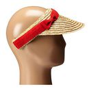 Accesorii Femei San Diego Hat Company WSV0005 4 Inch Brim Straw Clip On Visor with Bow Red