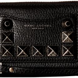 Marc Jacobs Recruit Chipped Studs Zip Phone Wristlet Black