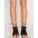 Incaltaminte Femei Forever21 Buckled Fringe Sandals Black