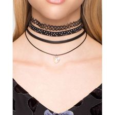 Bijuterii Femei CheapChic Silver Stars 2pc Choker Set Black
