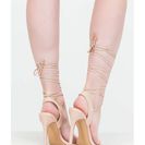 Incaltaminte Femei CheapChic At Long Last Lace-up Faux Leather Heels Nude