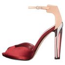 Incaltaminte Femei Alexander McQueen Sandal Tessu SCuoio BordeauxPettic