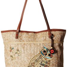 Sakroots Artist Circle Straw XL Tote Camel Spirit Desert