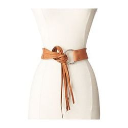 Accesorii Femei Frye 45mm Pebble Leather Fringe Belt with Ring Buckle CognacAntique Nickel