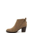 Incaltaminte Femei CheapChic Zip Zip Hooray Faux Nubuck Booties Taupe