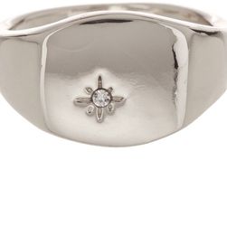 14th & Union Star Signet Ring RHODIUM